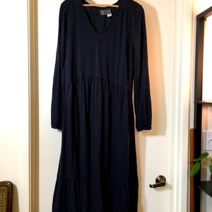 Cozy cotton knit from Anthropologie. Long sleeved, v neck and handsome ruffle.